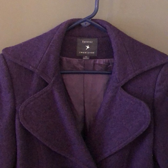 Purple Button Down Coat - Picture 3 of 7